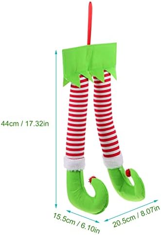 שדון חג המולד צעצועי רגל ממולאת רגל תקועה עץ טופר פסים מכנסי רגליים פסים תקועים בקישוט לחג המולד עץ חג מקורה עיצוב זר חיצוני