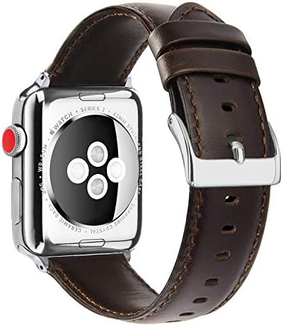 Speidel 38/40/41 ו- 42/44/45 ממ יוקרה יוקרתית מקורית שחורה או חומה עם מתאמי נירוסטה ואבזם תואם לשימוש עם Apple Watch.