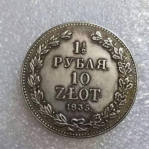 מלאכות עתיקות 1835 פולנית מטבע זיכרון זר מטבע כסף דולר 1654