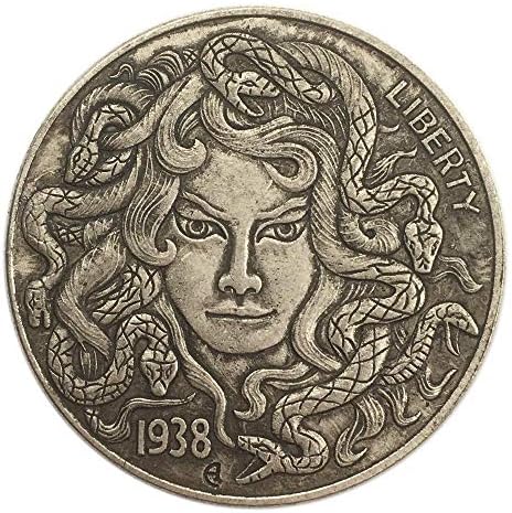 מובלט 1938 ארהב Musa Creative American 骷髅 מטבע מטבע נפוץ מיקרו אוסף אוסף אוסף זיכרון מטבע זיכרון