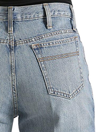 מכנסי ג'ינס לגברים סינץ 'תווית לבנה רגועה בכושר גבוה