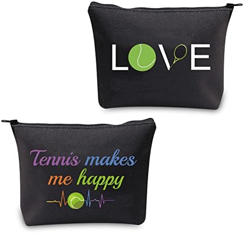 טניס איפור תיק טניס מתנות לשחקני טניס קוסמטיקה תיק מתנות עבור טניס אוהבי טניס עושה לי שמח נסיעות תיק רוכסן תיק