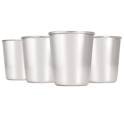כוסות נירוסטה אנושיות לילדים ופעוטות-סט של ארבע כוסות חינם של 8 אונקיות
