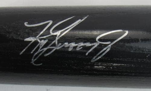 קן גריפי ג'וניור חתום על חתימה אוטומטית רולינגס בייסבול עטלף JSA YY01241 - עטלפי MLB עם חתימה