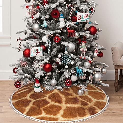 חצאית עץ חג המולד עם פום לקצץ מצחיק -3 ד-ג'ירף-חולה קישוטי בית חג המולד 48