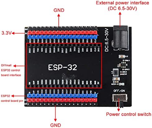 מועצת הרחבה של DIYMALL ESP32, מגן הרחבת חיישן ESP32-IO עבור DOIT DEVIT V1 ESP32-WOW-32 מועצת פיתוח ESP32