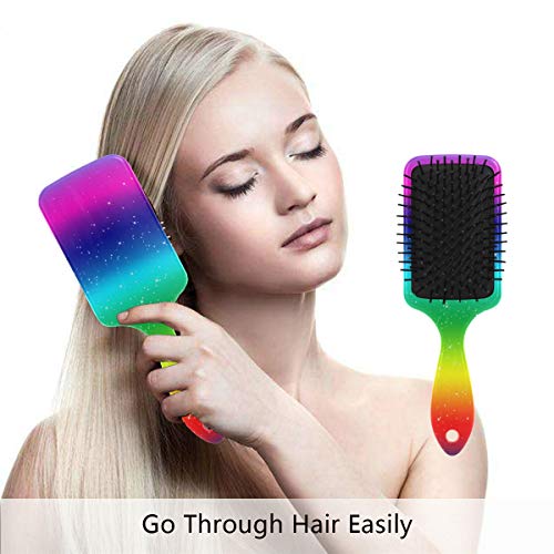 מברשת שיער כרית אוויר, דפוס שיפוע צבעוני פלסטי, עיסוי טוב מתאים ומברשת שיער מתנתקת אנטי סטטית לשיער יבש ורטוב,