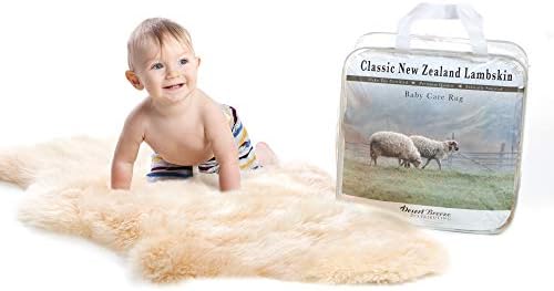 עור כבש של ניו זילנד לתינוק, צמר אורך טבעי רך ומשיי באורך טבעי, שטיח עור כבש לא פרופץ לתינוקות, איכות פרימיום, אורך 34-36