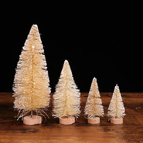 טוינדונה 12 יחידות מיני מלאכותיות עצי חג המולד עצי בקבוק חג מברשת עצי מברשת מיני סיסל שלג עצי כפור דיורמה דגמי עץ עץ