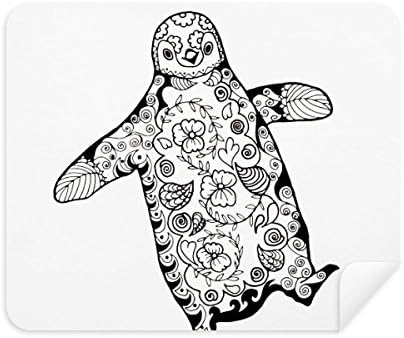 חמוד מגושם פינגווין בעלי החיים דיוקן סקיצה ניקוי בד מסך מנקה 2 יחידות זמש בד