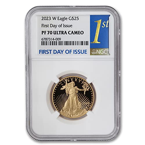 2023 W 1/2 גרם הוכחה אמריקאית מטבע נשר זהב PF70 אולטרה קמיע 25 $ NGC PF70UCAM