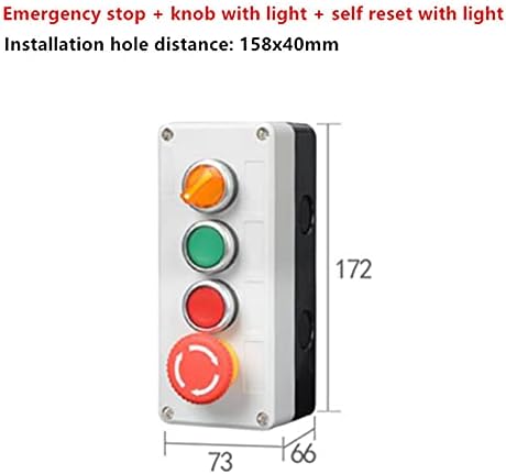 תיבת בקרה XJIM עם מתג כפתור אור 24V/220V עם כפתור עצירת חירום איפוס עצמי מתג תעשייתי קופסה אטומה