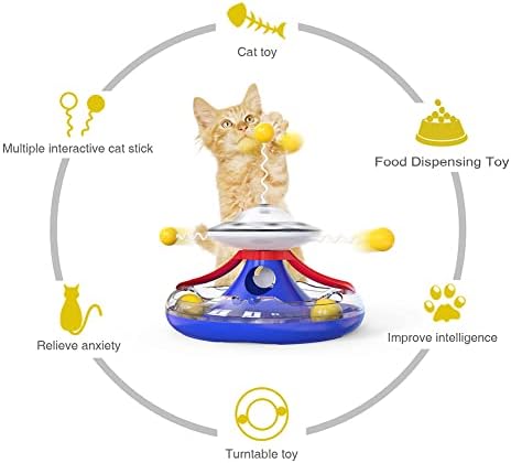 Uupoi Cat Catnip צעצועים, רולר צעצועים לחתולים, חתולים טחנת רוח חתולים צעצועים טיזר טיזר כדורי מקל קיטי מתקן מזון