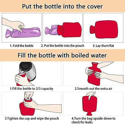 בקבוק מים חמים עם כיסוי, שקית מים חמה עמידה 2L לכפות רגליים ביד חמות יותר, הקלה על כאבי כתף וצוואר, התכווצויות,
