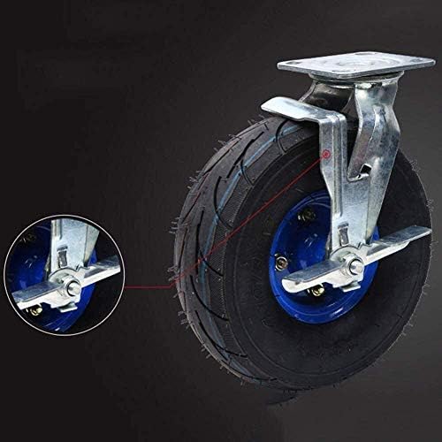 GAXQFEI 4 יחידות גלגלים גלגלים מסתובבים 10 אינץ 'גלגלים גומי מתנפחים כבדים עגלות גלגלים תעשייתיים לעומס גלגל