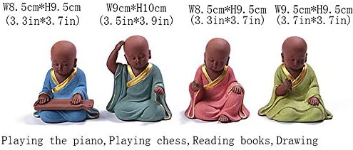 Rahyma Weiping - פסלי נזיר קטנים סיניים חרסית סגולה/זישה תה חיית מחמד קונגפו מגש תה מגש קישוט לקישוט לקישוט