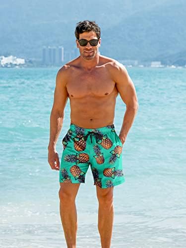 גזעי שחייה של Raisevern לגברים מהיר לוח יבש מהיר במכנסיים קצרים לבוש חוף הוואי מצחיק עם כיס