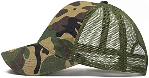 Andongnywell Unisex Baseball Camo CAP שוטף כותנה רכה רשת רכה מתכווננת כובע בייסבול הסוואה שיא שיא