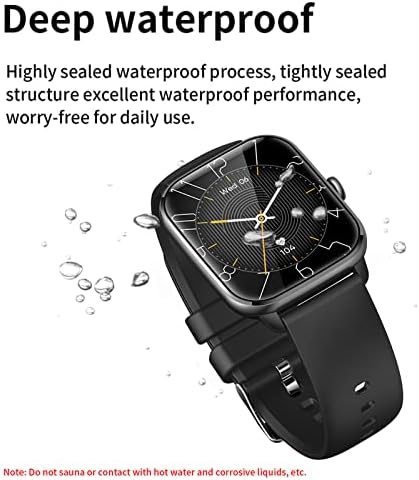 שעון חכם של Byikun שיכול לטקסט ולהתקשר, 1.9 שעון כושר לגברים נשים, שעון חכם עבור תואם אנדרואיד של iPhone, עוקבי פעילות ושעונים