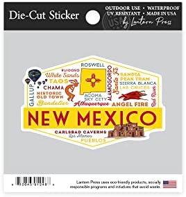 מדבקה לחתוך מתים ניו מקסיקו, טיפוגרפיה וסמלים, מדבקה ויניל מתאר 1 עד 3 אינץ ', קטנה