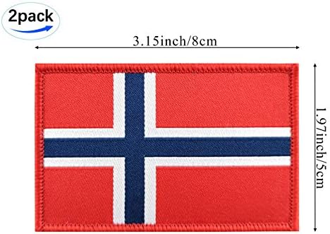 JBCD 2 חבילה טלאי דגל נורווגיה דגלים נורווגיים טלאי טלאי טלאי טלאי דגל גאווה לתיק