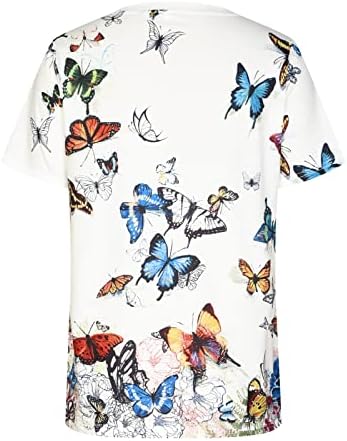 חולצות שרוול קצר לנשים פרפר פרפר פרח