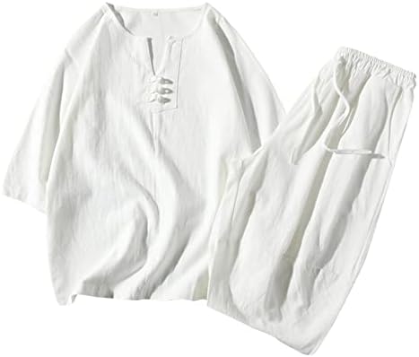 STOOTA MENS צבע אחיד חולצה T & מכנסיים קצרים סט אימונית 2 תלבושות 2 חלקים, חליפת טאנג חליפה קצוצה שרוול כותנה