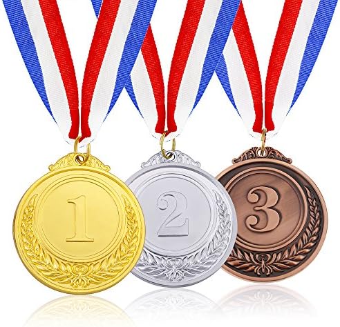 CAYDO 3 חלקים מדליות פרס ארד זהב מכסף זהב 1 מדליות במקום השלישי במקום השלישי לתחרויות, מסיבה, 2.55 אינץ '