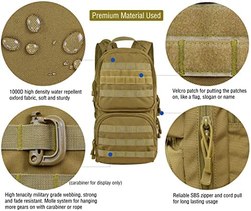 חבילת הידרציה של Marchway Tactical Molle Hydration עם שלפוחית ​​השתן של 3L TPU, תרמיל צבאי לתרמילאים, טיולים