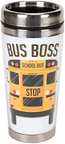 אוטובוס בוס צהוב 16 אונקיה נירוסטה נסיעות כוס ספל עם מכסה