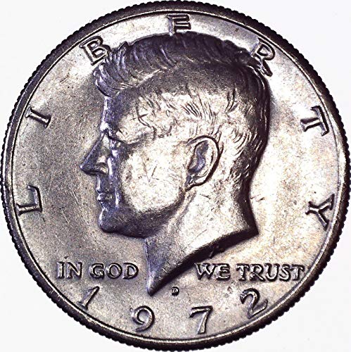 1972 ד קנדי ​​חצי דולר 50c מבריק ללא מחזור