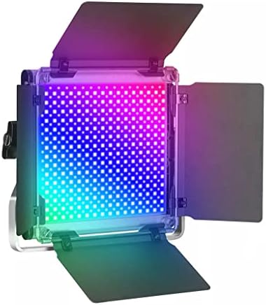 BHVXW LED מצלמת אור וידאו אור, סוללה אופציונלית עם ערכת מטען צילום RGB480 אור + מתאם AC לסטודיו
