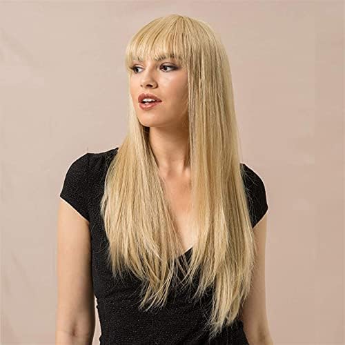 24 סנטימטרים אופנה בנות שיער טבעי ארוך ישר פאות נשים קוספליי יומי פאות עם פוני, פסטל גלי פאה