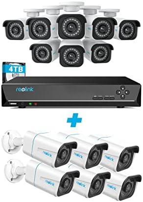 REOLINK POE Security Camera System System, 14 יחידות 8MP מצלמות חכמות לאיתור אנשים/רכב, NVR 16CH המותקן מראש