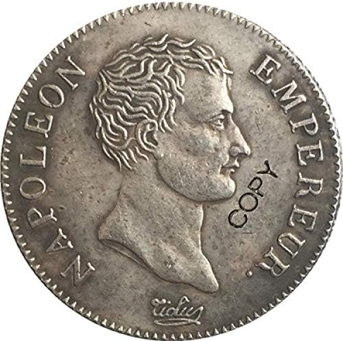 צרפת נפוליאון I 1807 B 2 מטבעות פרנק עותק לעיצוב משרדים בחדר הבית