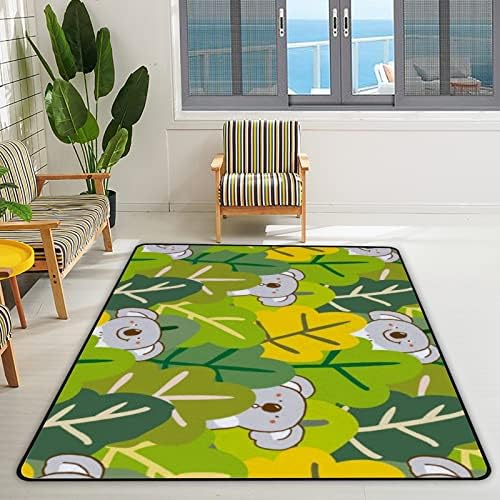 זוחל שטיח מקורה משחק מחצלת מחצלת קואלה קואלה דוב ועלה לסלון חדר שינה משתלת חינוכית חינוכית שטיח שטיח 60x39 אינץ '