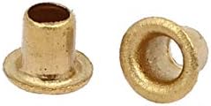 חגורת באנר וילונות אקס-דריי מסמרות חלולות לולאות מתכת טון זהב מ3.5 על 4 ממ 35 יחידות(חגורת באנר וילונות מתכת
