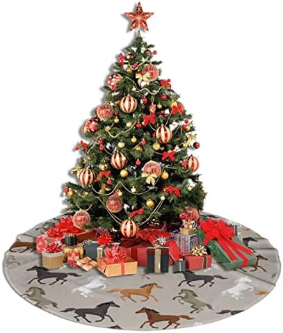 חצאית עץ חג המולד סוס חמוד חצאית עץ קטיפה לחג המולד 48 אינץ 'תחרה לקישוט חג המולד