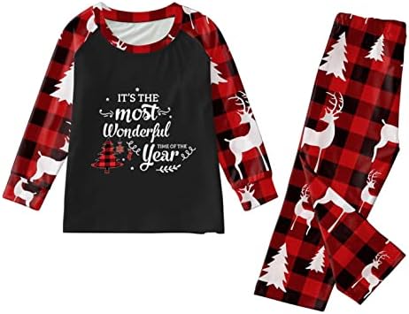 פיג'מה משפחתית תואמת מגדירה את חג המולד של PJ עם חג המולד שחור שחור PJS Set Pajamas Family Pack