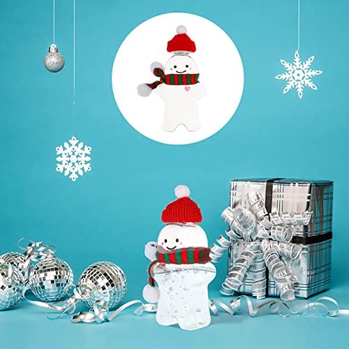 בקבוקי מים צלולים 3 סטים בקבוקי פלסטיק ריקים חג המולד זנגוויל צנצנות ממתקים בצורת גבר עם מכסים צנצנות עוגיות