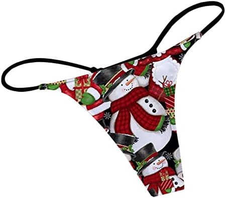 חוטיני חג מולד סקסי נשים תחתונים משובצים פסים תחתונים שובבים רצועות מתיחה T- תקצירים חוטיני g חלקים