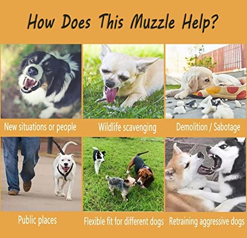 לוע כלבים של WFIST, לוע סל מונע לעיסה ונשיכה, מתכווננים קלים קלים עמידים כלבים עמידים נוחים לכלבים קטנים, בינוניים,