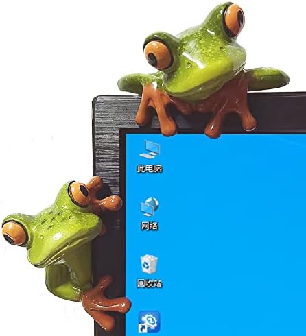 Keyum 2 PCS צפרדעי שרף תפאורה, מקסים צפרדע מצחיק צלמית 3D תלת מימד מלאכה יצירתית דמות חיה דמות מתנה, מתנת