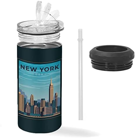 העיר ניו יורק מבודדת רזה פח יכול יותר - גרפית Can Cooler - CityScape מבודד Slim Can Coner יותר