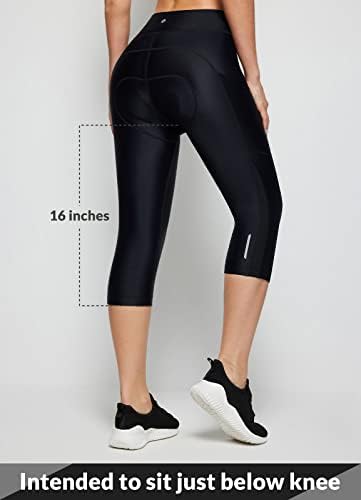 מכנסי אופניים מרופדים של נשים 4D רופפות רופפות באורך הברך באורך הברך קפריס אופניים מכנסי אופניים טייץ אופניים כיסים