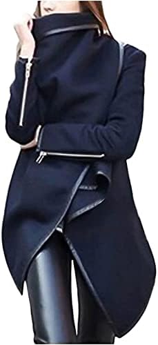 מעיל קרדיגן קרדיגאן של נשים פונה לנשים מעיל קדמי פתוח קדמי שולי חוץ -סדירה מעילי תערובת צמר וינטג '