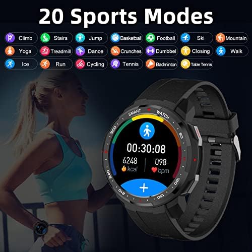 PCRIRCOS שעון חכם לגברים גששי כושר עם צג שינה דופק שעון כושר 8G Sport SmartWatch עם מצפן עבור iOS טלפונים אנדרואיד