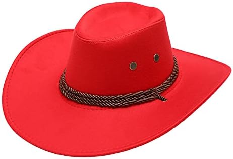 נסיעות כובע שמש פדורה להקות לגברים מזדמנים מזדמנים קיץ מוצק מערבי מערבי קאובוי כובע שמש רחב שוליים הר כובע הר
