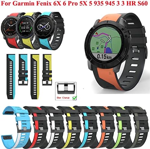 AXTI 22 26 ממ צבעוני שעון מהיר צבעוני עבור Garmin Fenix ​​7 7x Silicone Easyfit Watch Watch צמיד