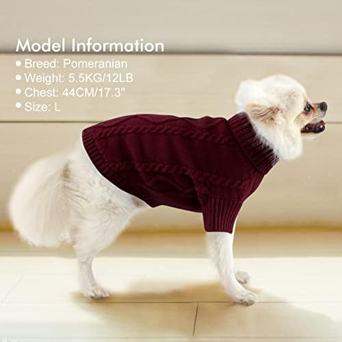 סוודר כלבי פליס חם בחורף בגדי גור חמים, סוודר כלבים סרוג רך לכלבים גדולים בינוניים, מעילי חתול סוודרים חמודים לבוש תלבושות